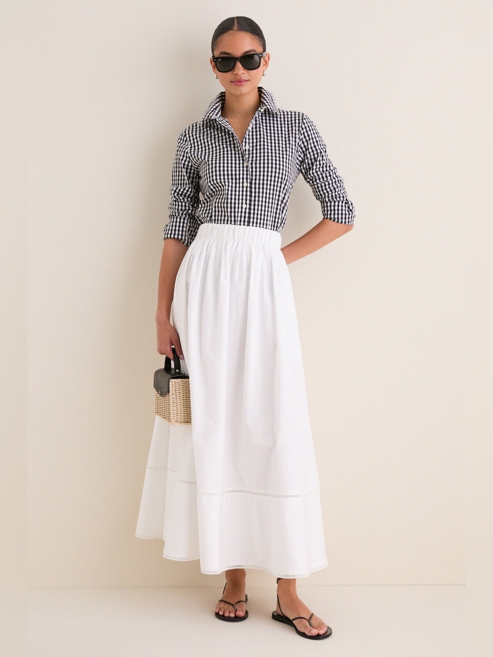 The Shirt by Rochelle Behrens Black and White Gingham Long Sleeve Icon Shirt - Picture 4 of 10